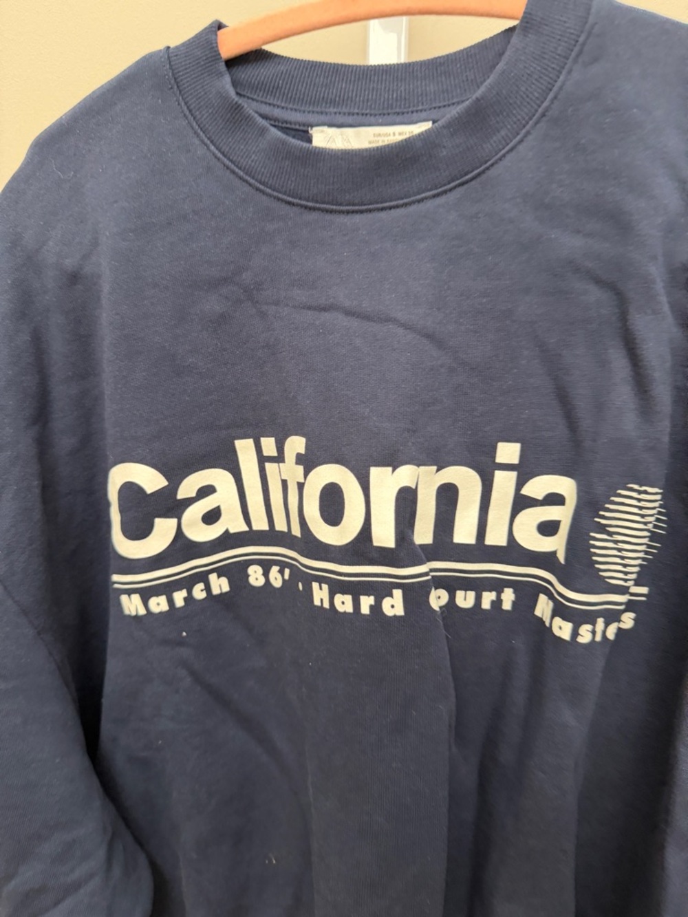Zara California Graphic Navy Crewneck Sweatshirt - size S - Picture 3 of 4